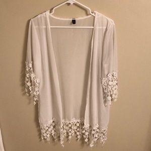 White sheer beach cover up